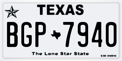 TX license plate BGP7940