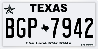 TX license plate BGP7942