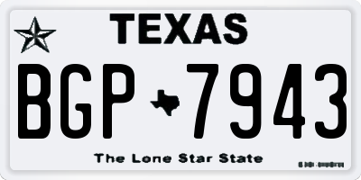 TX license plate BGP7943