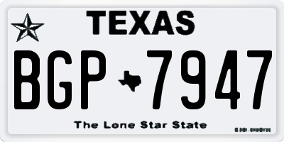 TX license plate BGP7947
