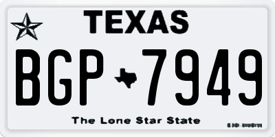 TX license plate BGP7949