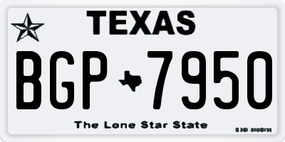 TX license plate BGP7950