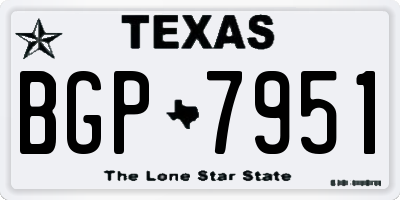TX license plate BGP7951