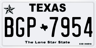 TX license plate BGP7954