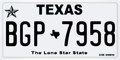 TX license plate BGP7958
