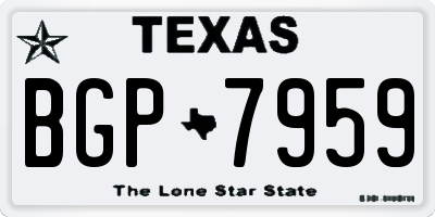 TX license plate BGP7959