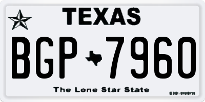 TX license plate BGP7960