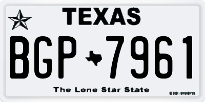 TX license plate BGP7961