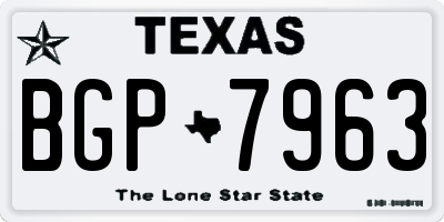 TX license plate BGP7963