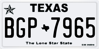 TX license plate BGP7965