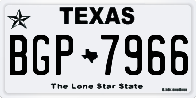 TX license plate BGP7966
