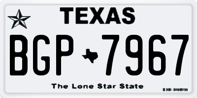 TX license plate BGP7967