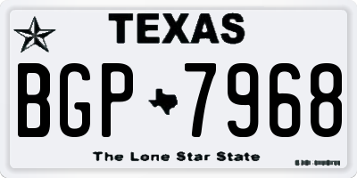 TX license plate BGP7968