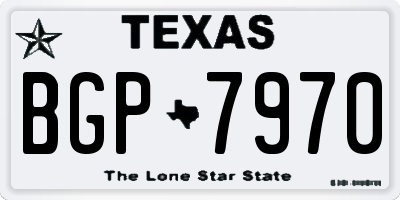 TX license plate BGP7970