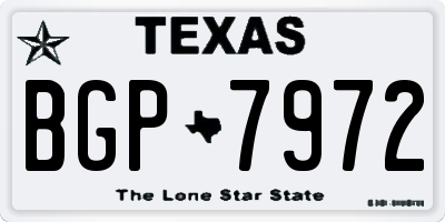 TX license plate BGP7972