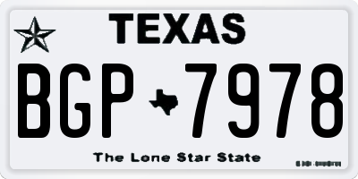 TX license plate BGP7978