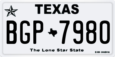 TX license plate BGP7980