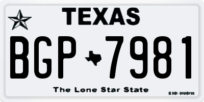 TX license plate BGP7981