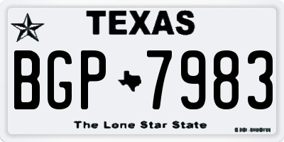 TX license plate BGP7983