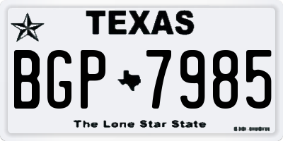 TX license plate BGP7985