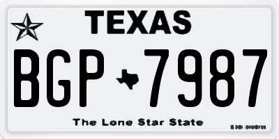 TX license plate BGP7987