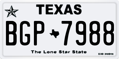 TX license plate BGP7988