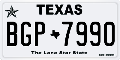 TX license plate BGP7990