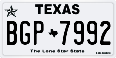 TX license plate BGP7992