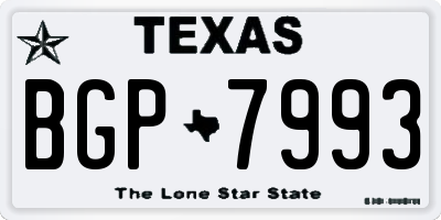 TX license plate BGP7993