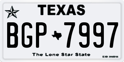TX license plate BGP7997
