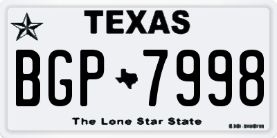 TX license plate BGP7998