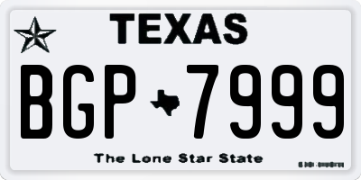 TX license plate BGP7999