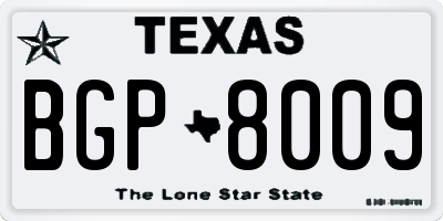 TX license plate BGP8009