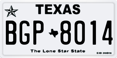 TX license plate BGP8014