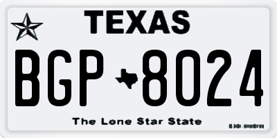 TX license plate BGP8024