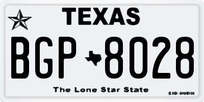 TX license plate BGP8028