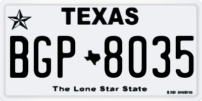 TX license plate BGP8035