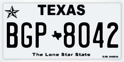 TX license plate BGP8042