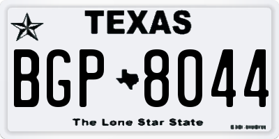 TX license plate BGP8044