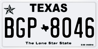 TX license plate BGP8046