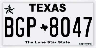 TX license plate BGP8047