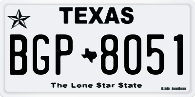 TX license plate BGP8051