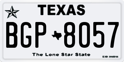 TX license plate BGP8057