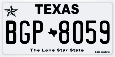 TX license plate BGP8059