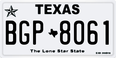 TX license plate BGP8061