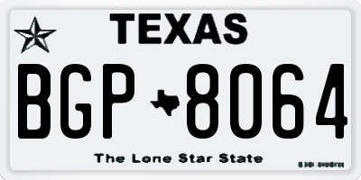 TX license plate BGP8064