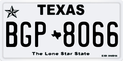 TX license plate BGP8066