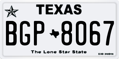 TX license plate BGP8067