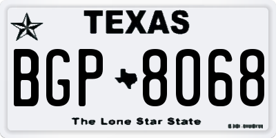 TX license plate BGP8068