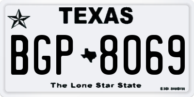 TX license plate BGP8069